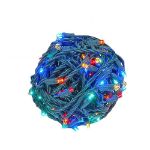 Coaxial 100 LED Multi 4" Spacing Green Wire