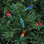 Multi 50 Light 11' Long Green Wire Christmas Mini Lights