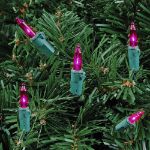 Purple 50 Light 11' Long Green Wire Christmas Mini Lights