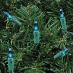 Teal 50 Light 11' Long Green Wire Christmas Mini Lights