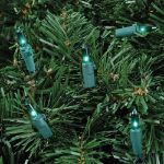 Green 50 Light 25' Long Green Wire Christmas Mini Lights