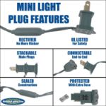 Multi 70 LED C6 Strawberry Mini Lights Commercial Grade on Green Wire
