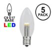 Warm White Smooth Glass C9 LED Bulbs - 5pk