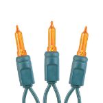 35 Light Traditional T5 Amber Orange LED Mini Lights Green Wire