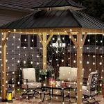 LED Curtain Lights 300 LED Warm White 8 Function Non-Connectable Clear Wire 