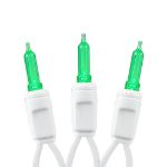 35 Light Traditional T5 Green LED Mini Lights White Wire