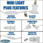 35 Light Traditional T5 Blue LED Mini Lights White Wire