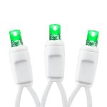 50 LED Green LED Christmas Lights 11' Long on White Wire