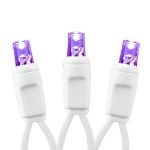 50 LED Purple LED Christmas Lights 11' Long on White Wire