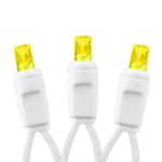 50 LED Yellow LED Christmas Lights 11' Long on White Wire