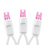 Commercial Grade Wide Angle 50 LED Pink 25' Long White Wire