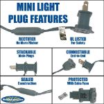 Commercial Grade Wide Angle 100 LED Blue 34' Long on Green Wire