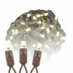 Commercial Grade Wide Angle 100 LED Warm White 34' Long on Brown Wire