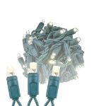 Commercial Grade Wide Angle 50 LED Warm White 25' Long on Green Wire