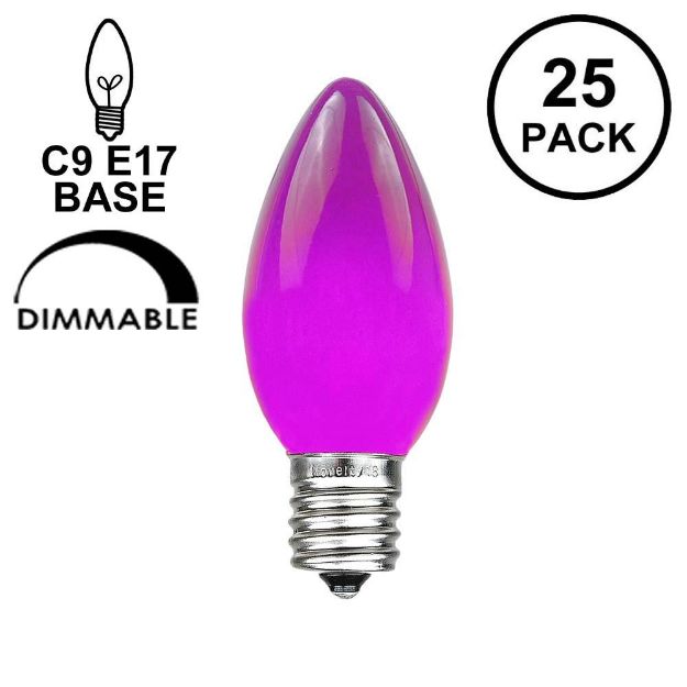 Purple Ceramic Opaque C9 7 Watt Bulbs 25 Pack