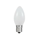 White Ceramic Opaque C9 7 Watt Bulbs 25 Pack