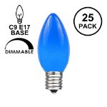 White Ceramic Opaque C9 7 Watt Bulbs 25 Pack