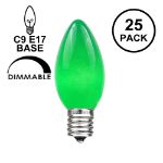 White Ceramic Opaque C9 7 Watt Bulbs 25 Pack